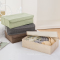Hot sale washable cotton linen underwear storage box fabric folding drawer socks underwear storage box bra finishing